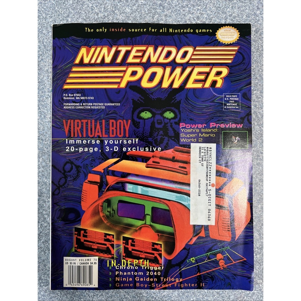 Nintendo Power Magazine Vol 75 Virtual Boy ‎ Poster And Cards 1995